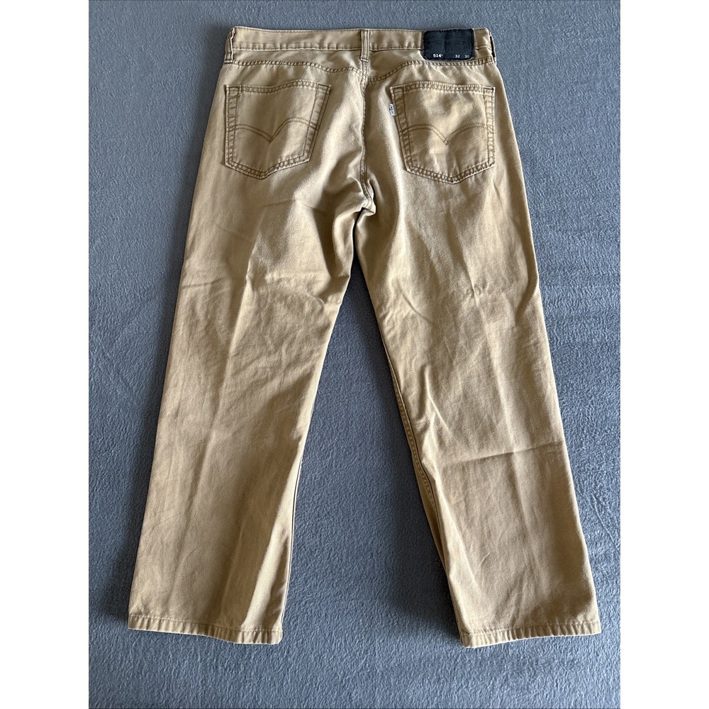 Levi's 514 Jeans Mens Size 32x30 White Tab Straight Fit 5 Pocket Denim Khaki